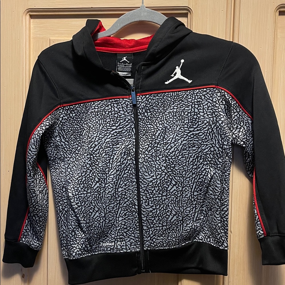 Jordan Black and Gray Patterned Hoodie